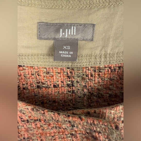 J Jill tweed jacket coral and pink tones with snap front size XS preowned - Picture 4 of 11